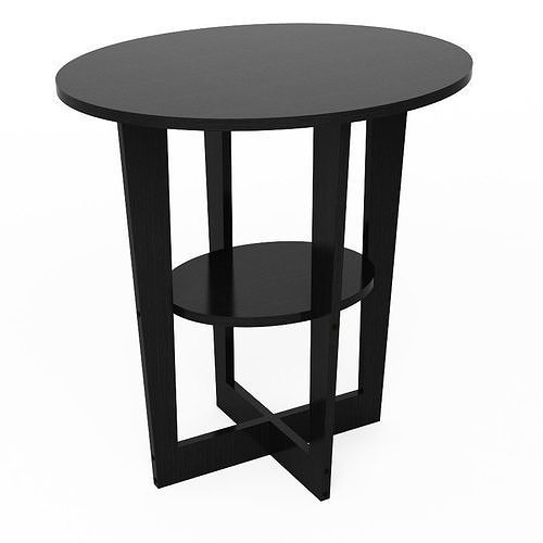 Oval Walnut End Table Furinno 3D model CGTrader