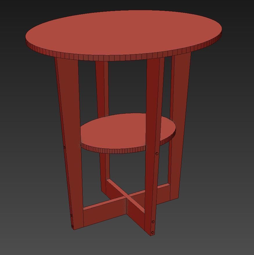 Oval Walnut End Table Furinno 3D model CGTrader