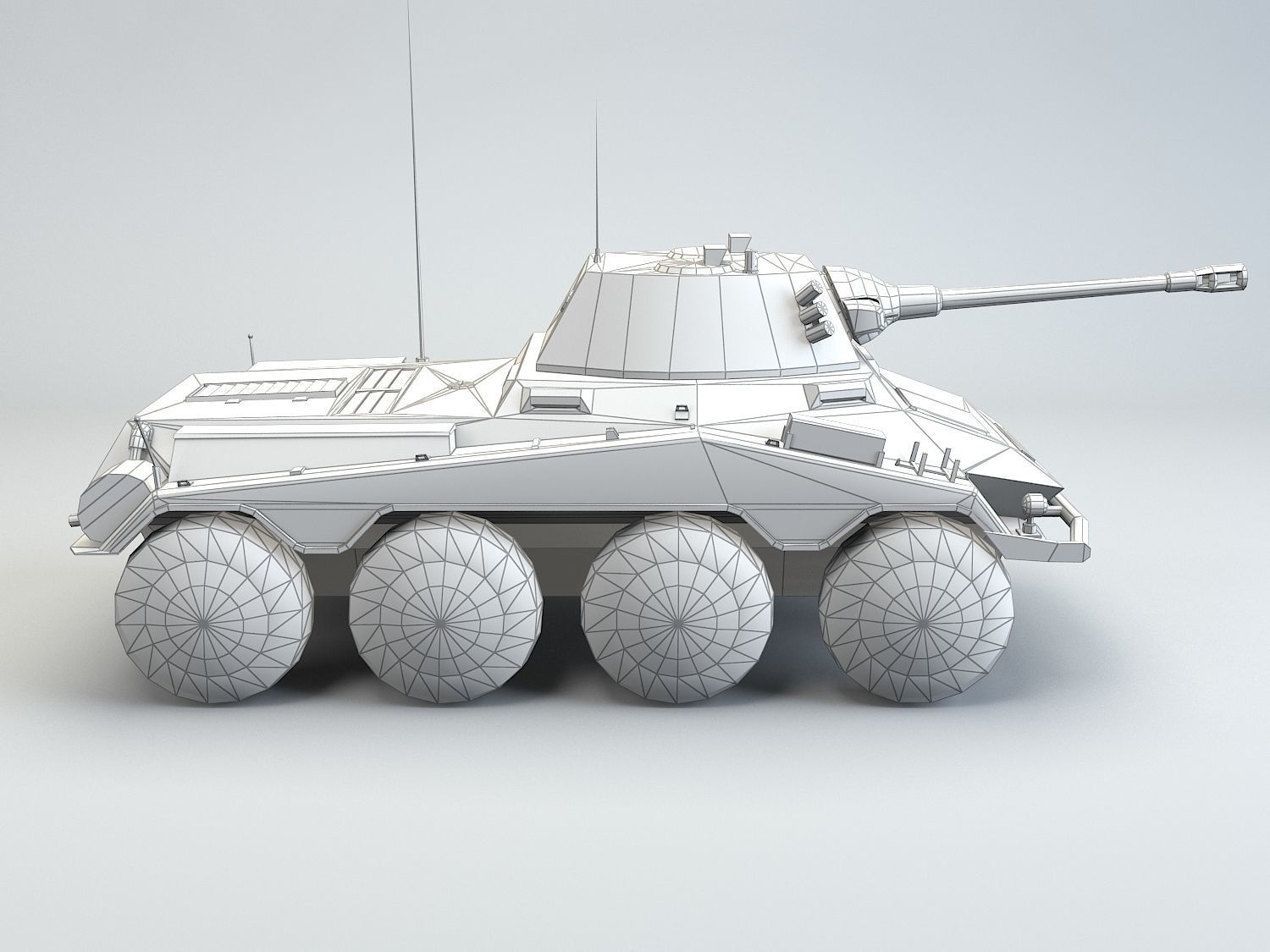 3D model Low Poly SdKfz 234 2 Puma Armored Car VR / AR / low-poly ...