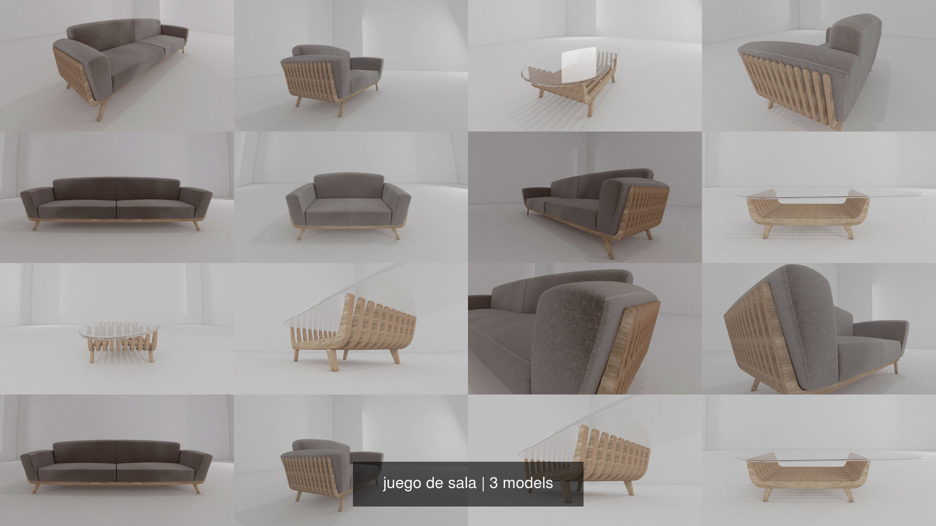 juego de sala 3D Model Collection