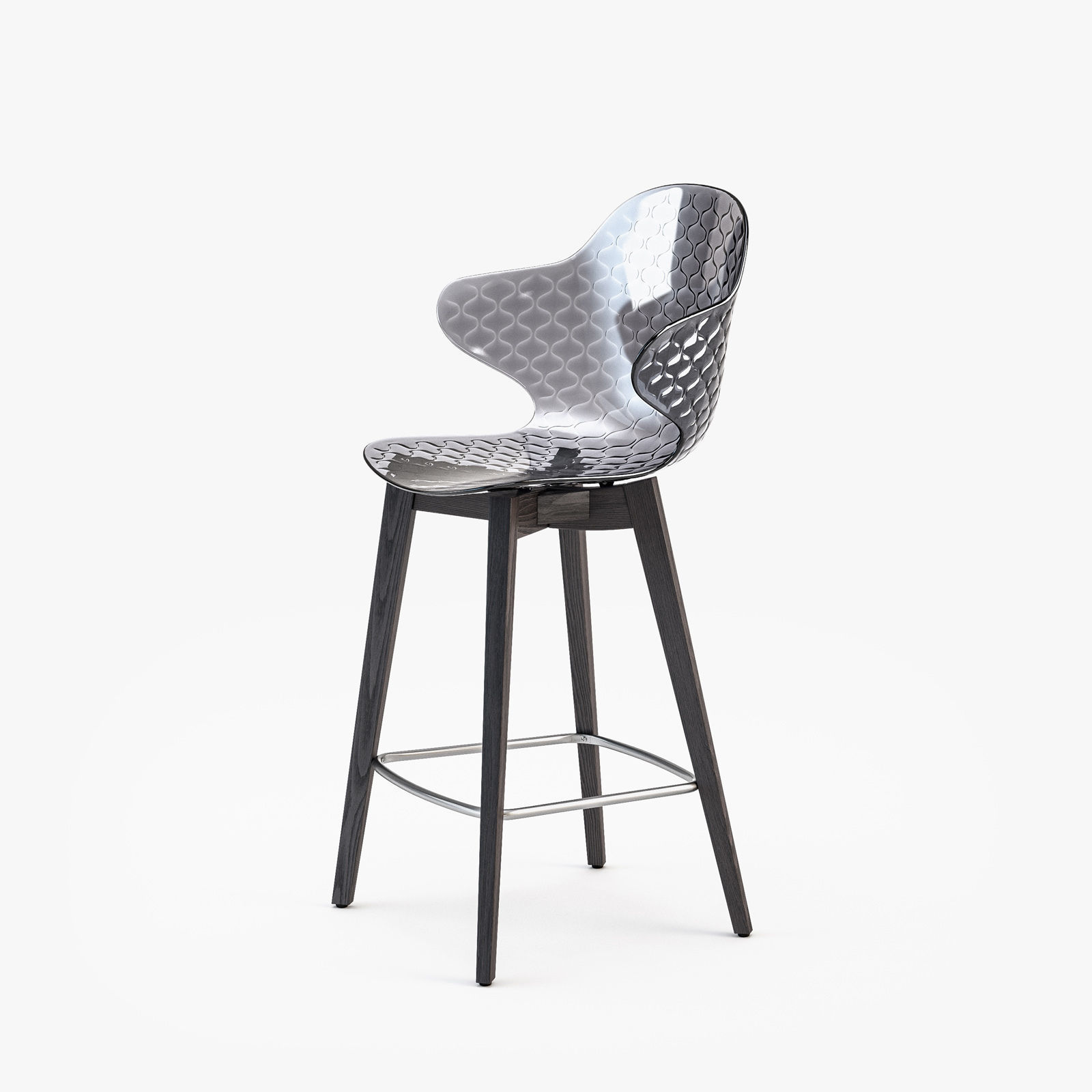 Calligaris Saint Tropez wood stool 3D model CGTrader