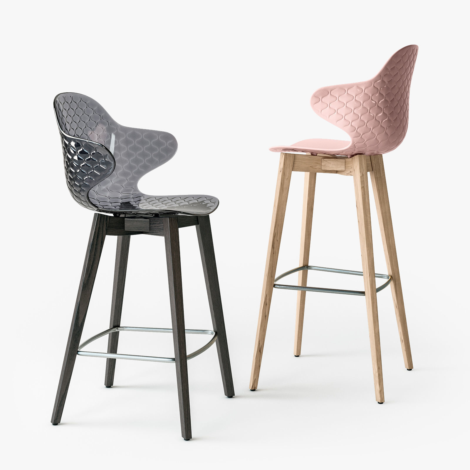 Calligaris Saint Tropez wood stool 3D model CGTrader