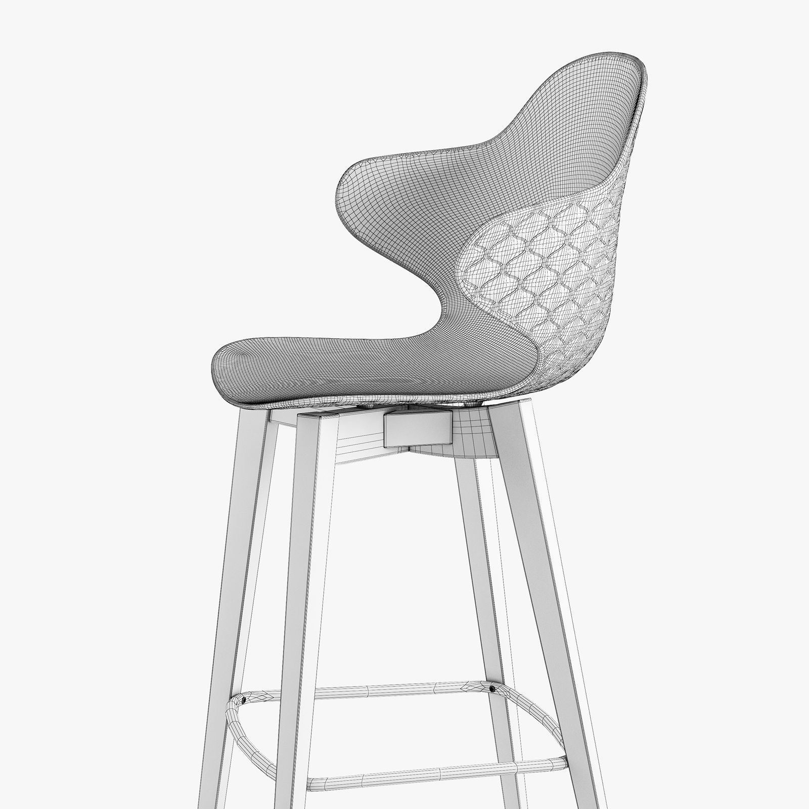 Calligaris Saint Tropez wood stool 3D model CGTrader