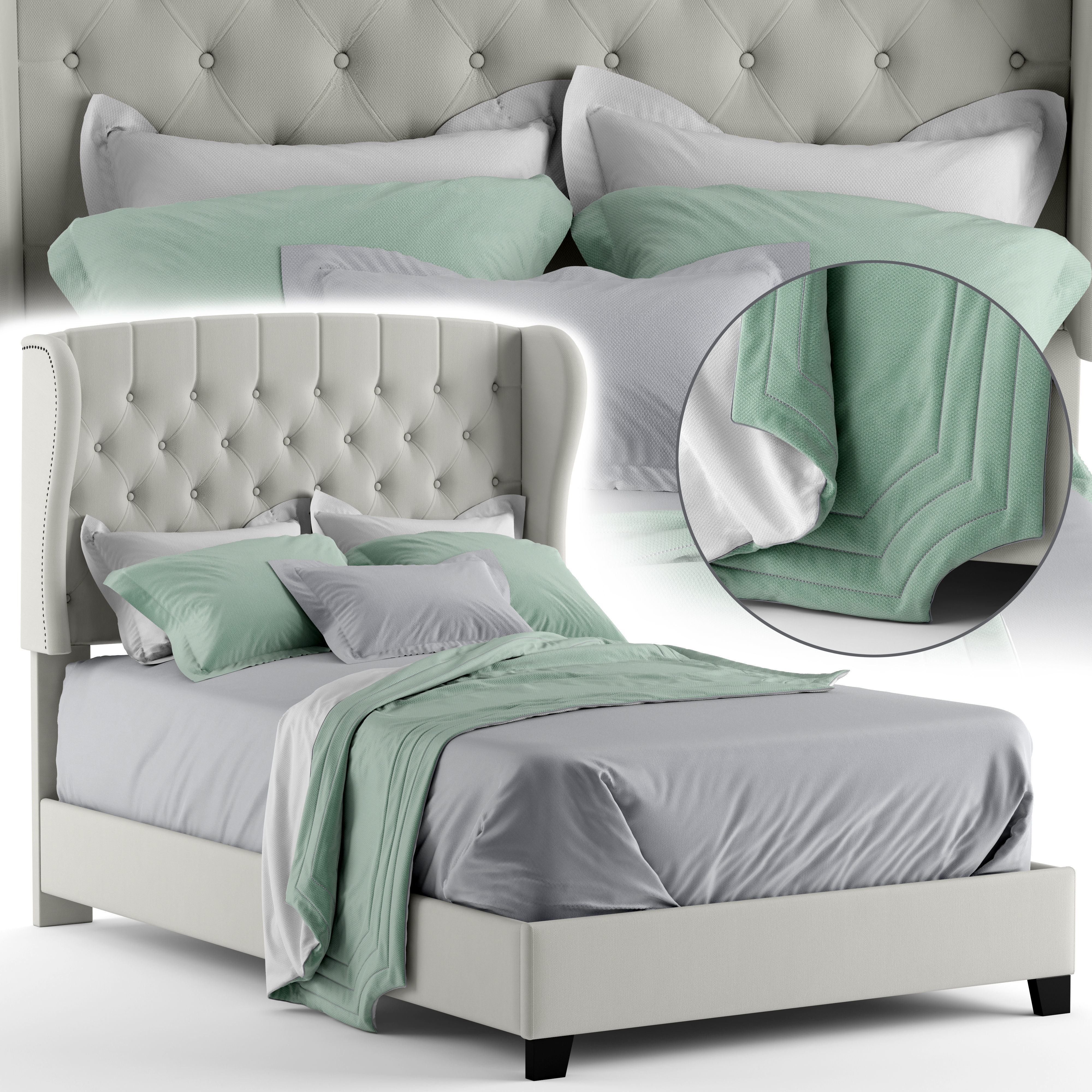 tufted wingback bed
