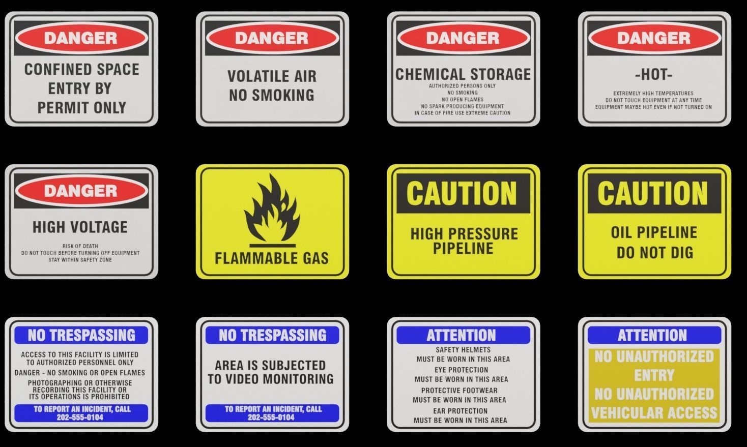 3D model Industrial Signs CGTrader