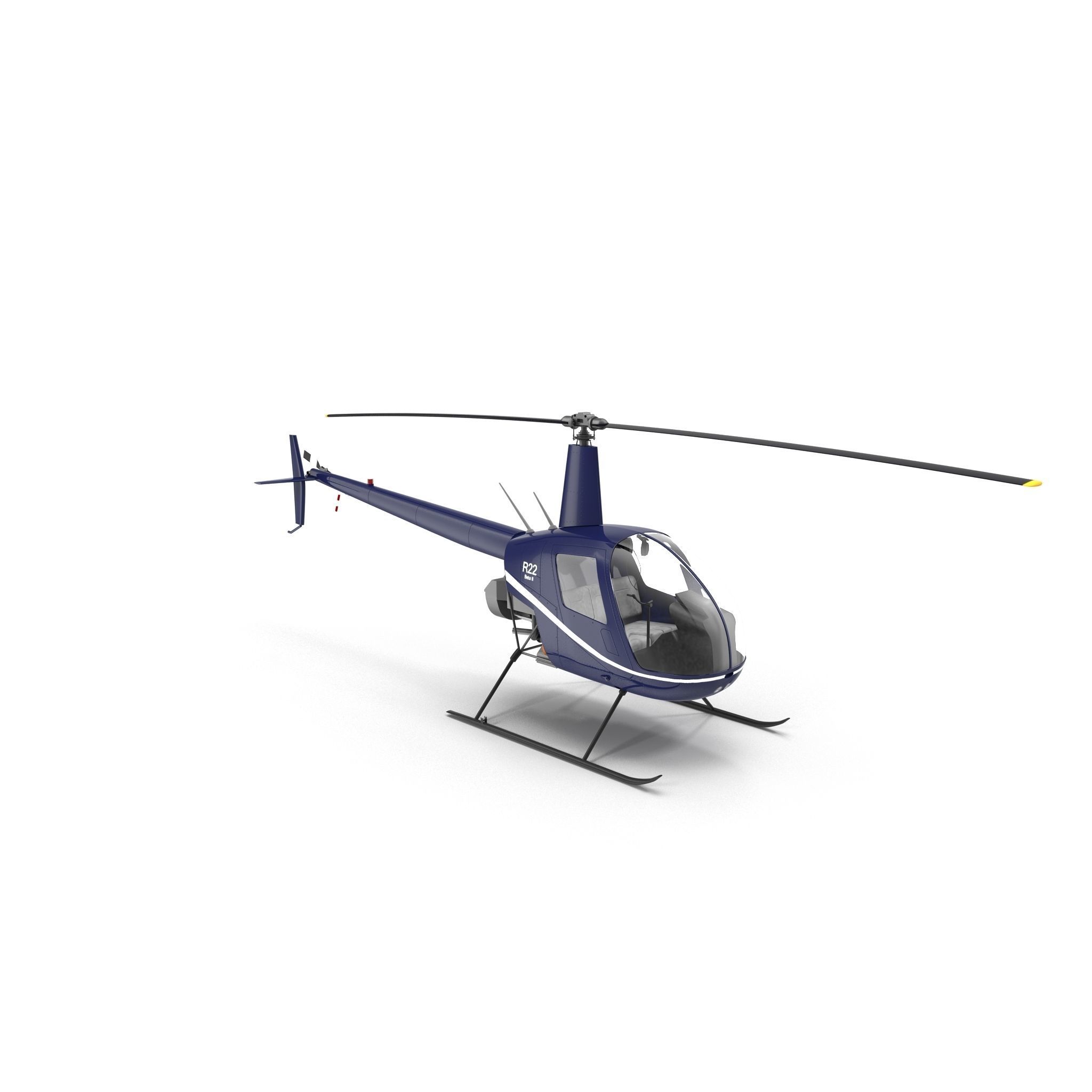 Robinson R22 Helicopter 3D model CGTrader