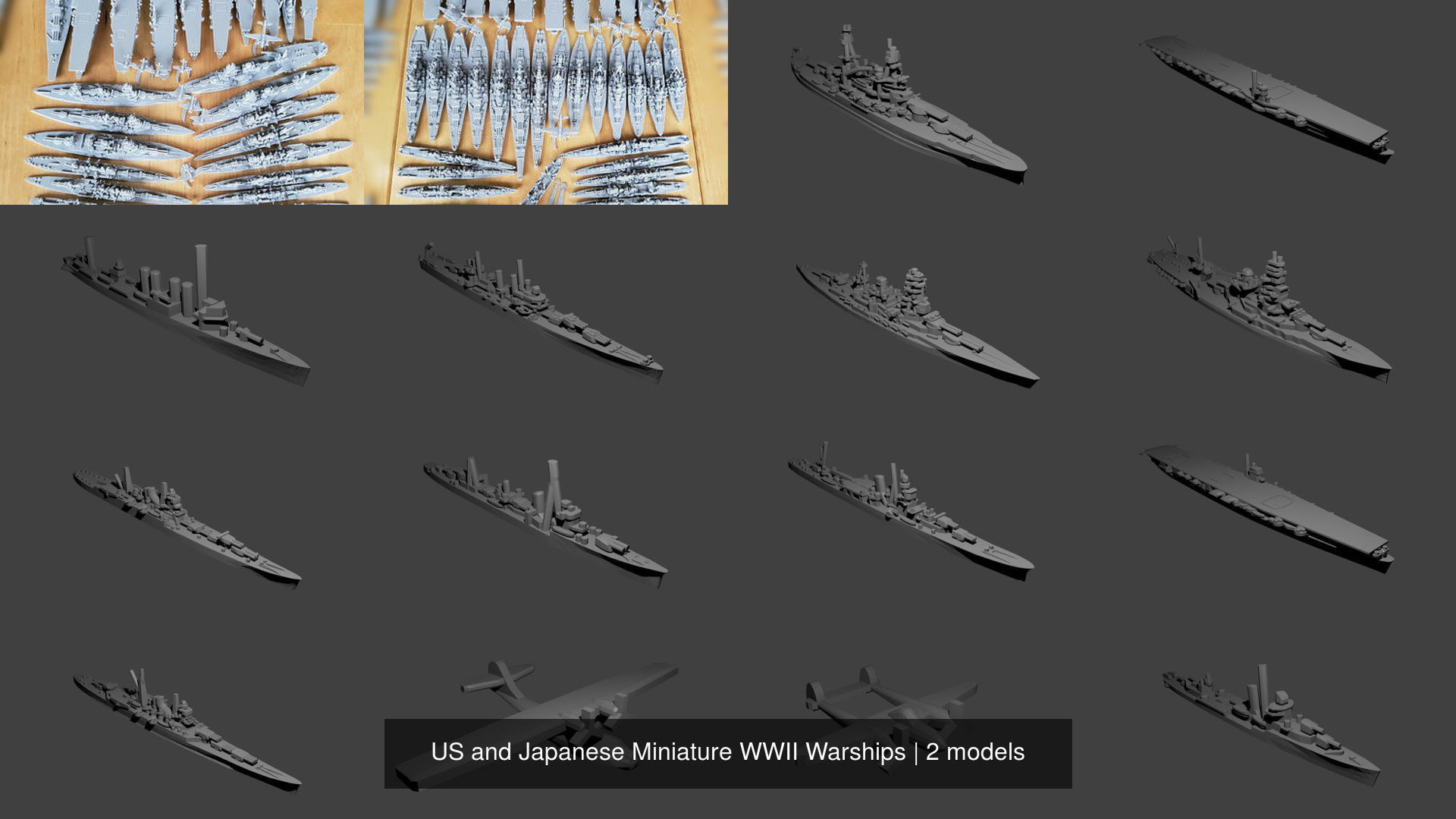 US and Japanese Miniature WWII Warships