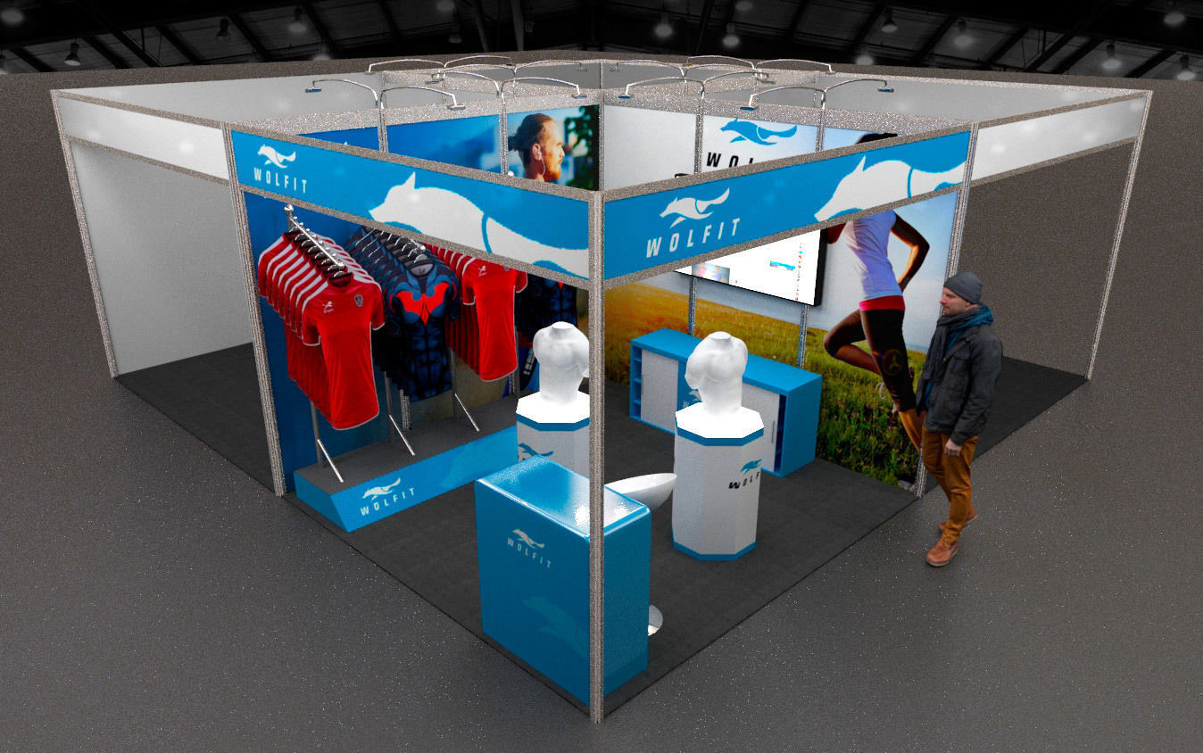 Stand for sports shop 3D CGTrader