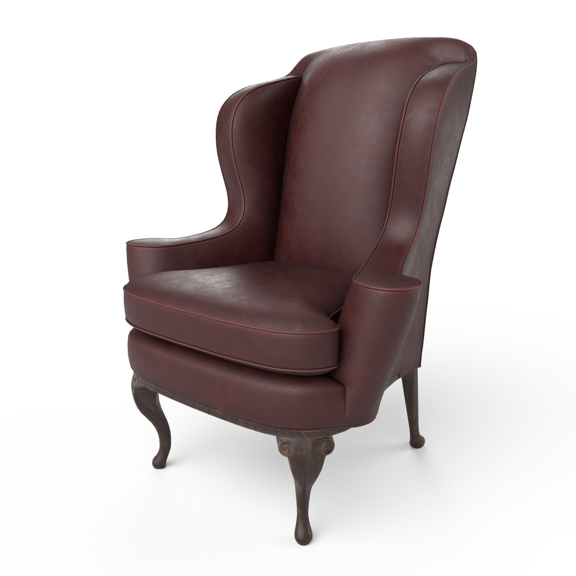 3D model Queen Anne Wingback Armchair VR / AR / low-poly | CGTrader