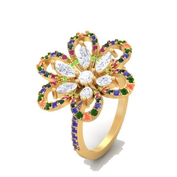 Diamond Ring For Ladies 3D file for 3D Printing  3D print model
