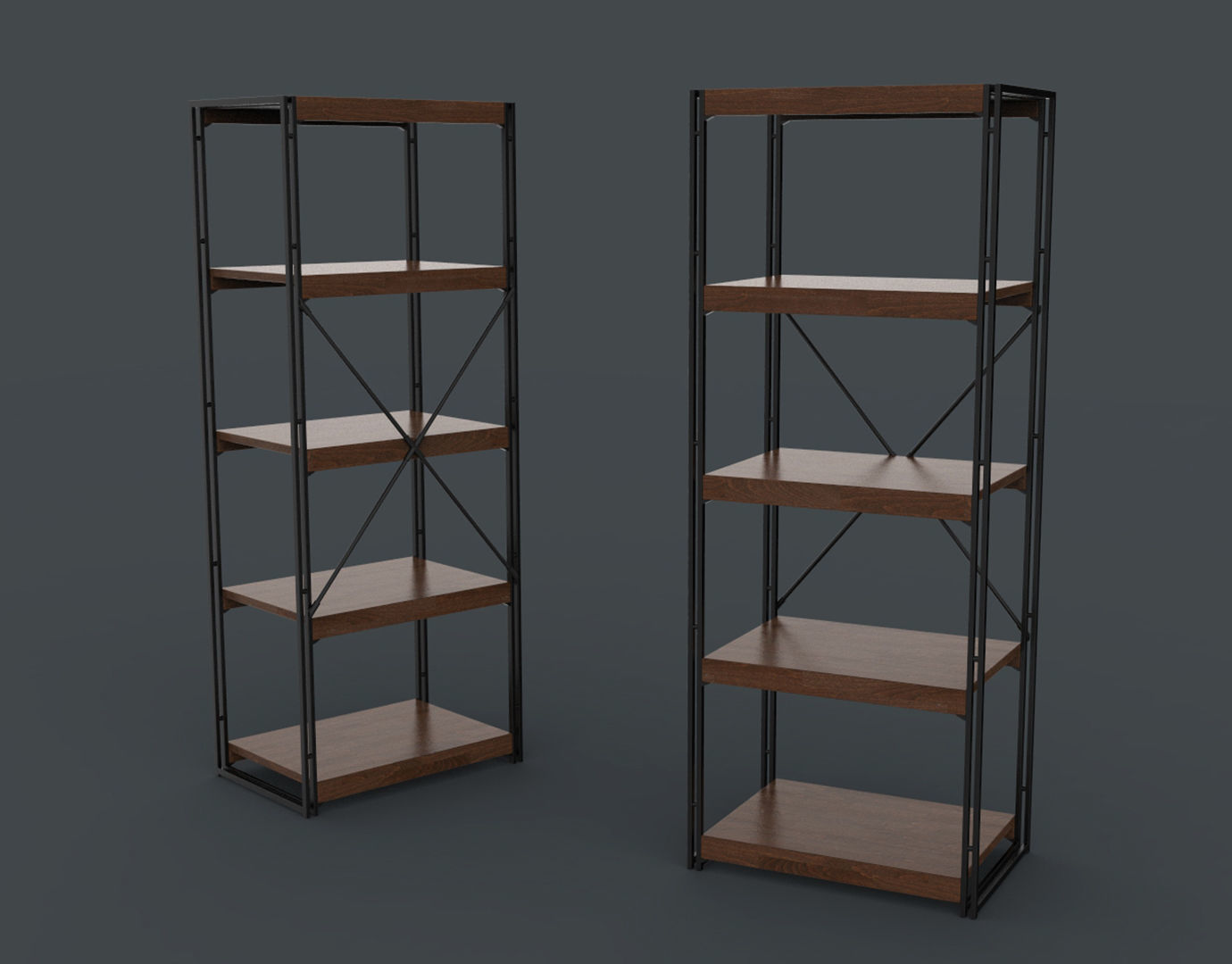 Bookcase Wooden Black and Brown