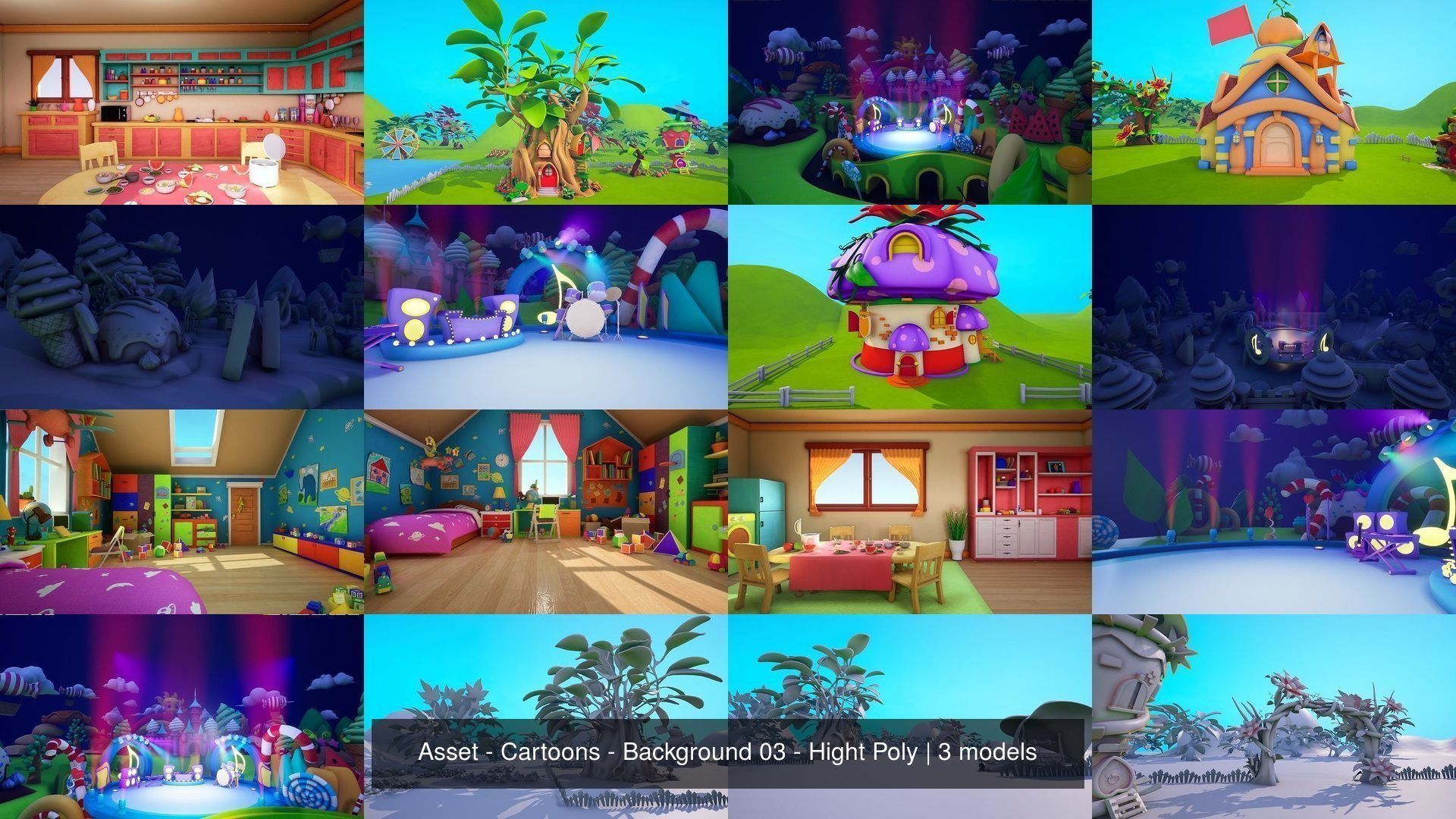 Asset - Cartoons - Background 03 - Hight Poly