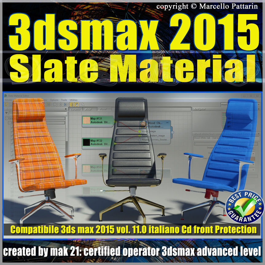 3ds max 2015 Slate Material v 11 Italiano cd front