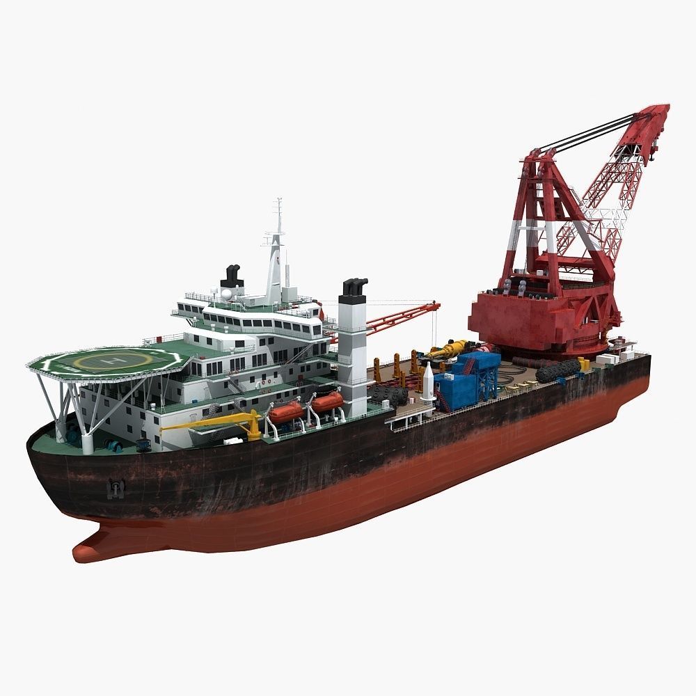 Crane ship 1 3D model