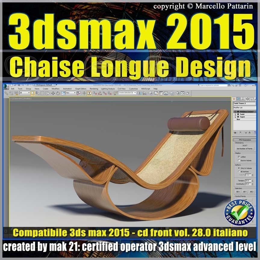 Video Corso 3ds max 2015 Chaise Longue v 28 Italiano cd front