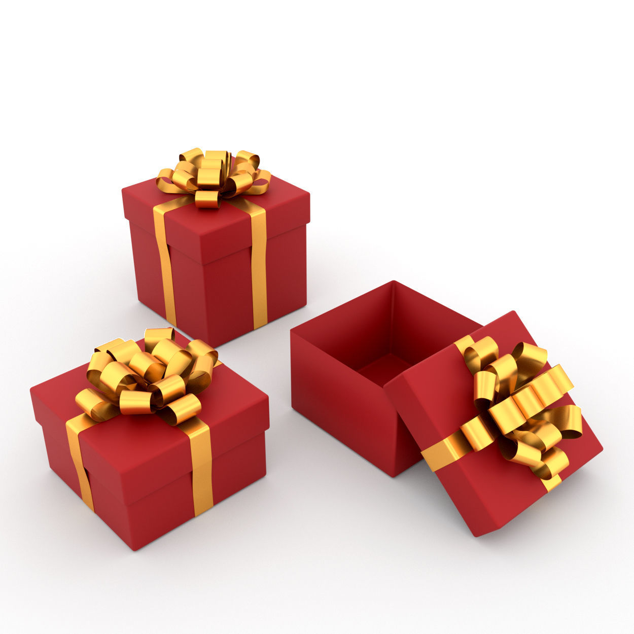 Gift Box Sample Set 3d Model