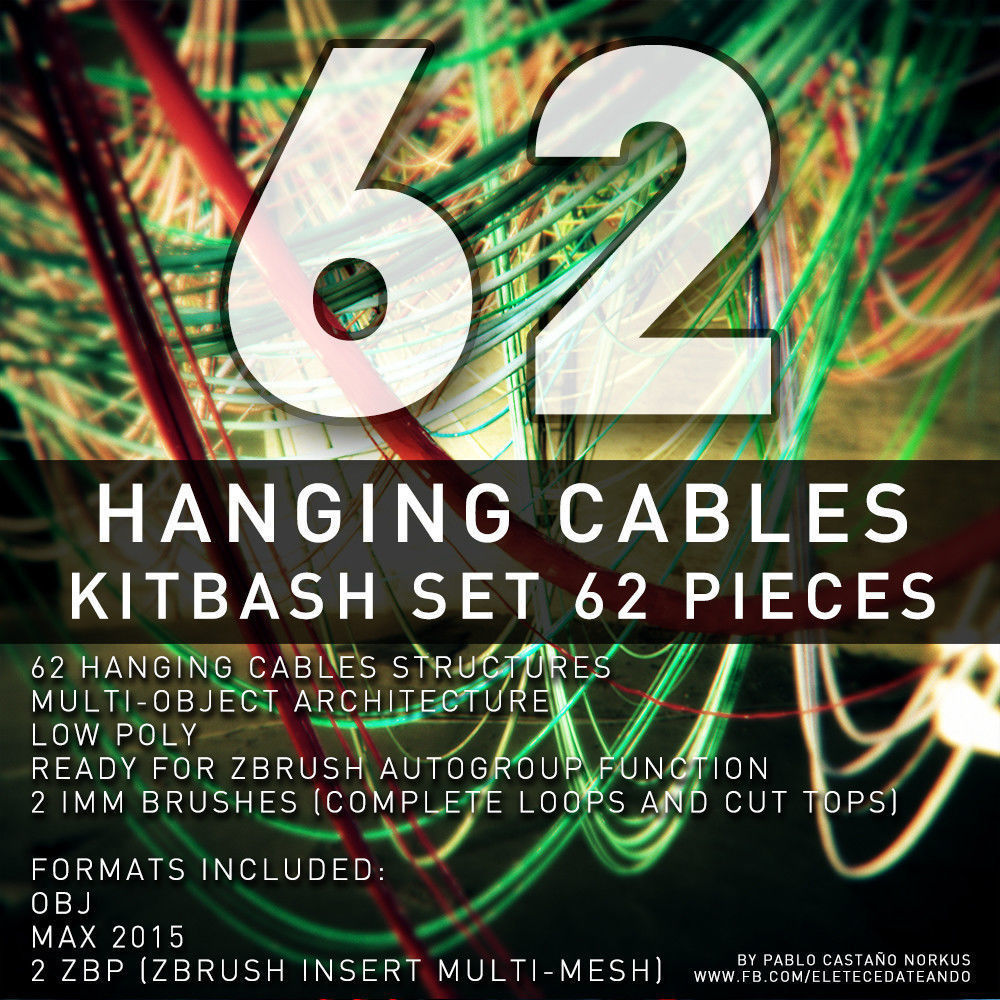Hanging Cables - 62 Structures Kitbash set