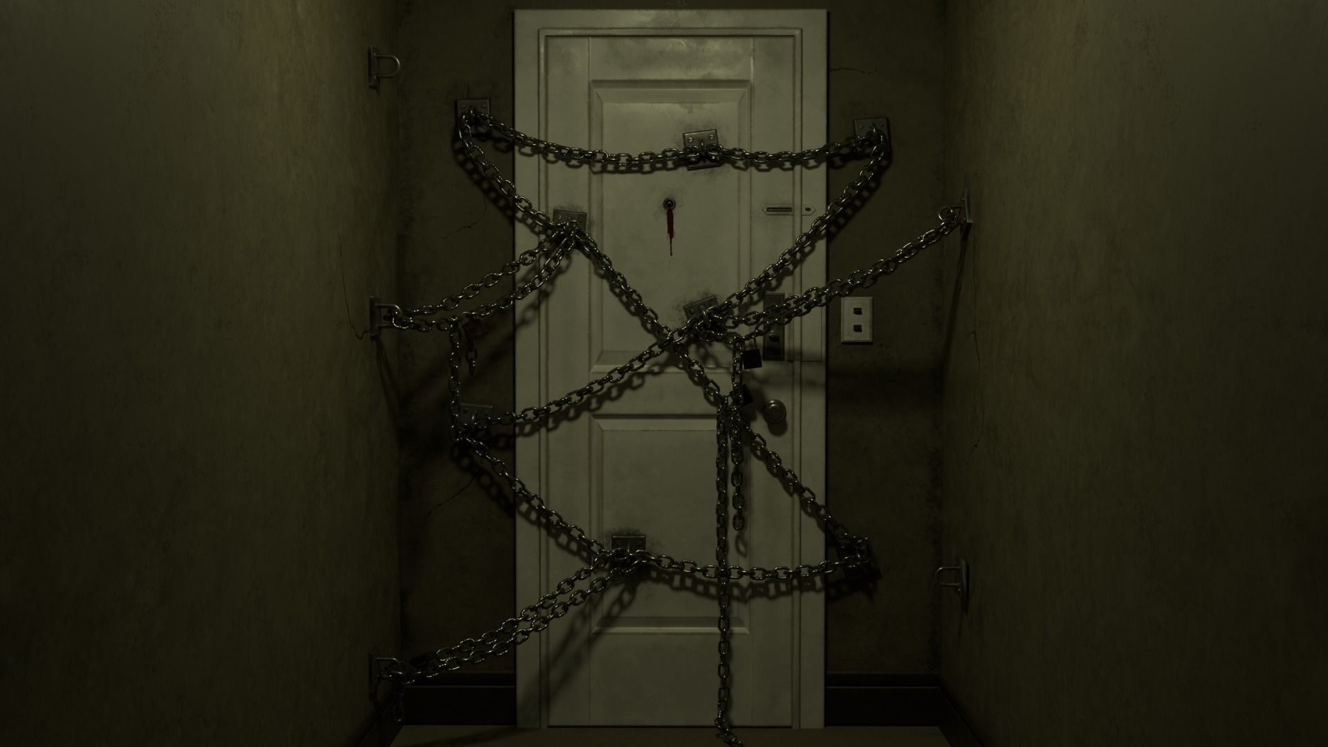 3D model Horror game door scene VR / AR / lowpoly CGTrader