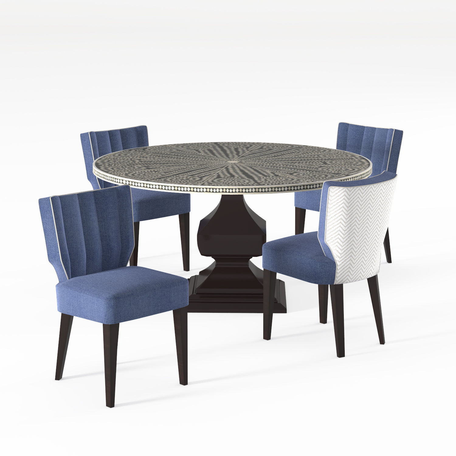 3D model Barnsley table by Bernhardt and Batley chair by Chapelstreet