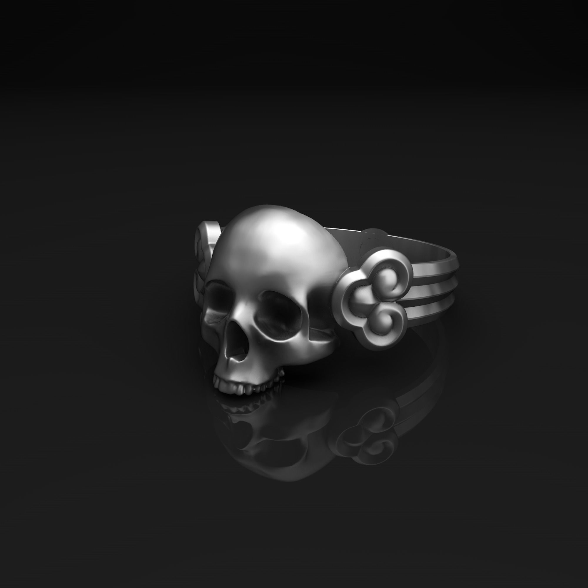 DARK SKULL RING 3D print model
