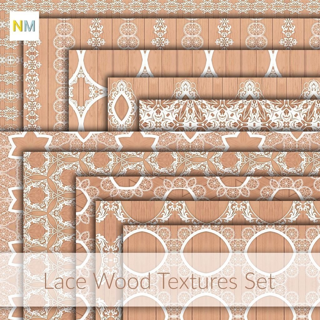Lace Wood Seamless Textures Set Texture