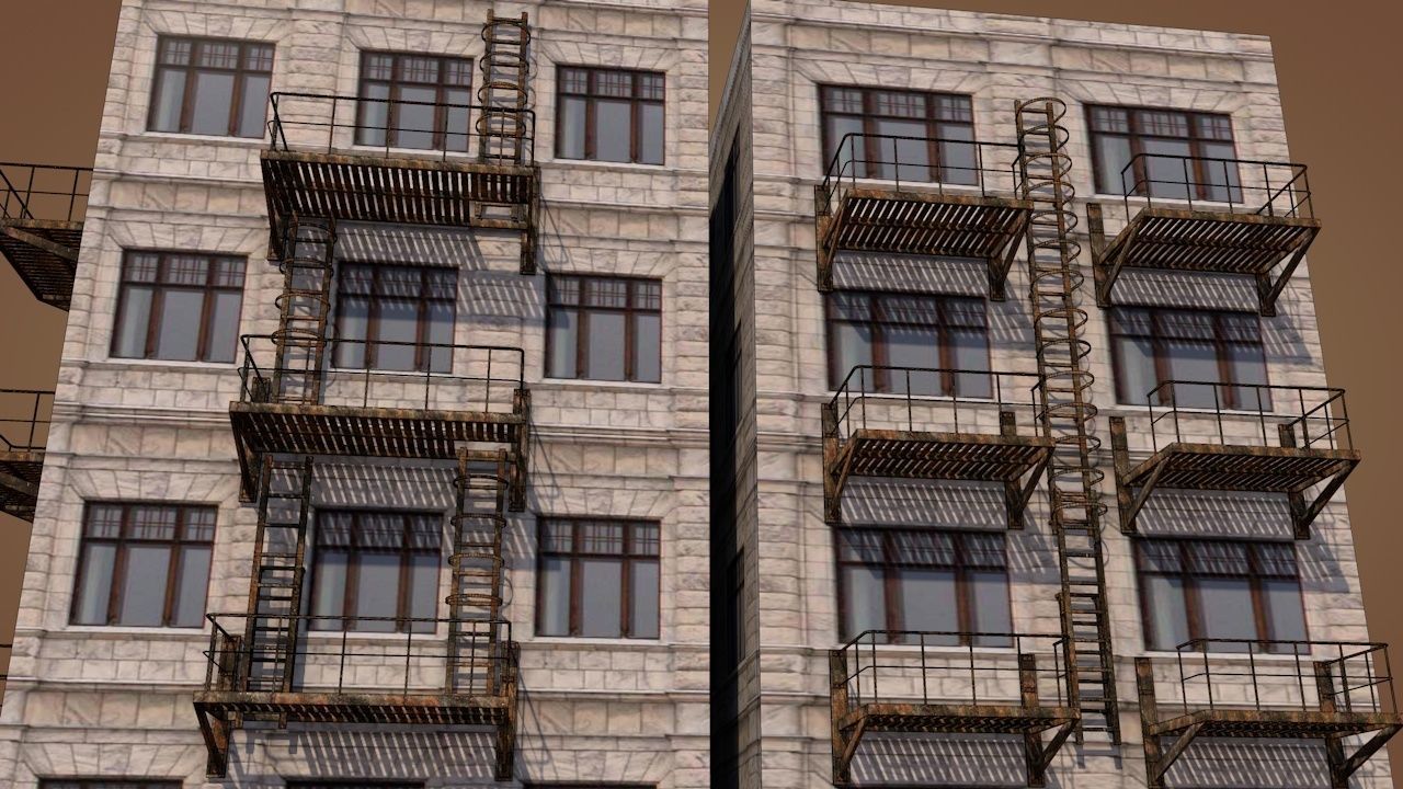 Model Caged Fire Escape Ladder Cgtrader Caged Fire Escape Ladder Model Low Poly Max Obj Mtl S Fbx C4d Dae