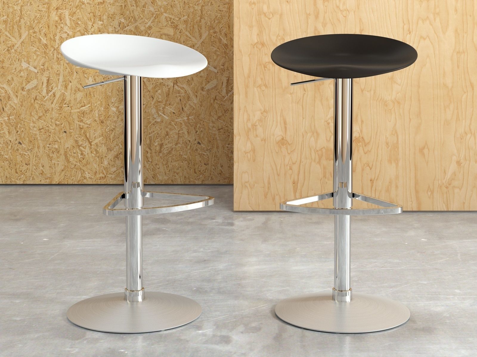 Berretto Bar Stool Telescopic 3D model