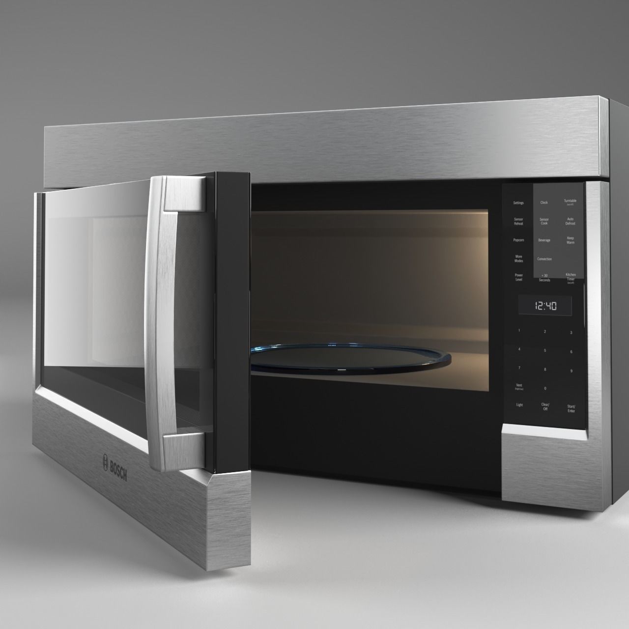microwave HMV8053U by Bosch 3D model CGTrader