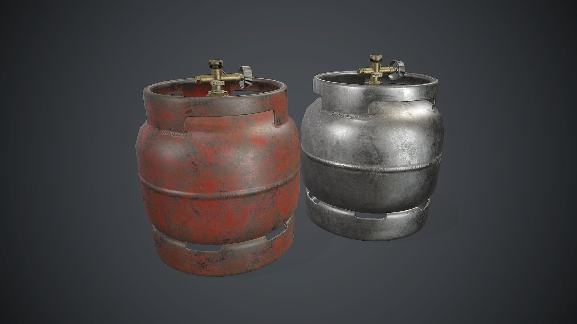 Portable LPG Gas Tank 1 PBR Game Ready