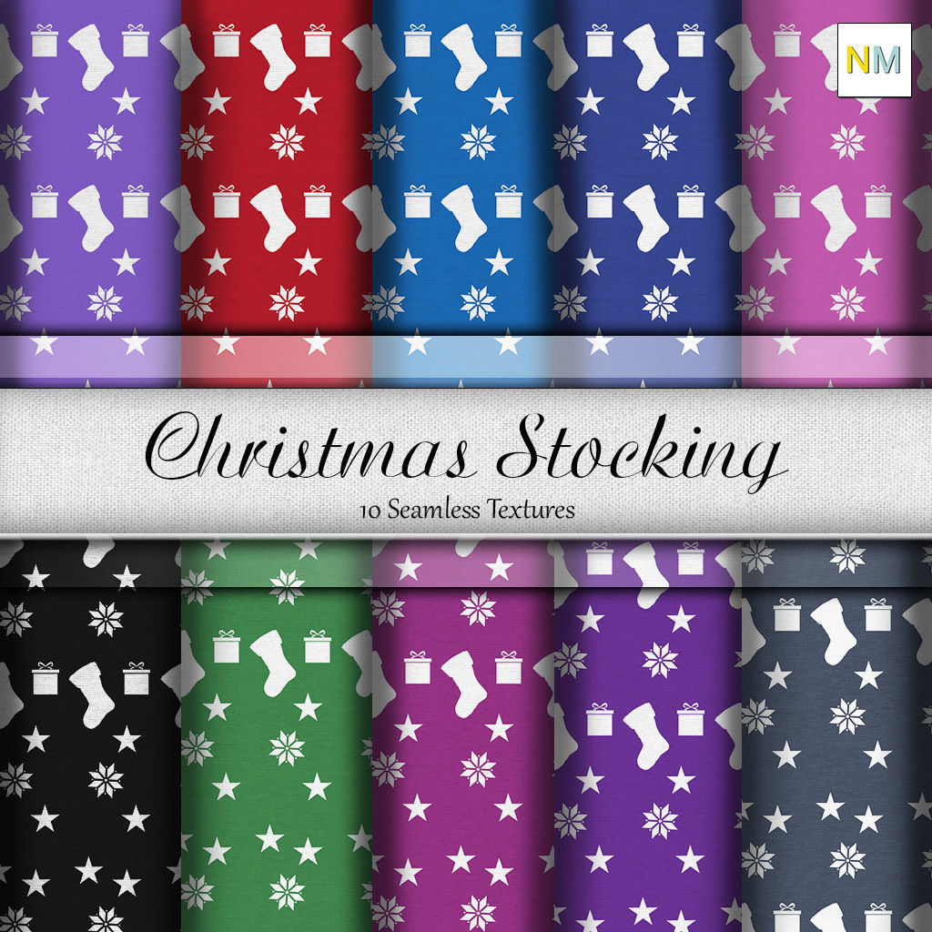 Christmas Stocking Cotton Seamless Textures Set 3D model