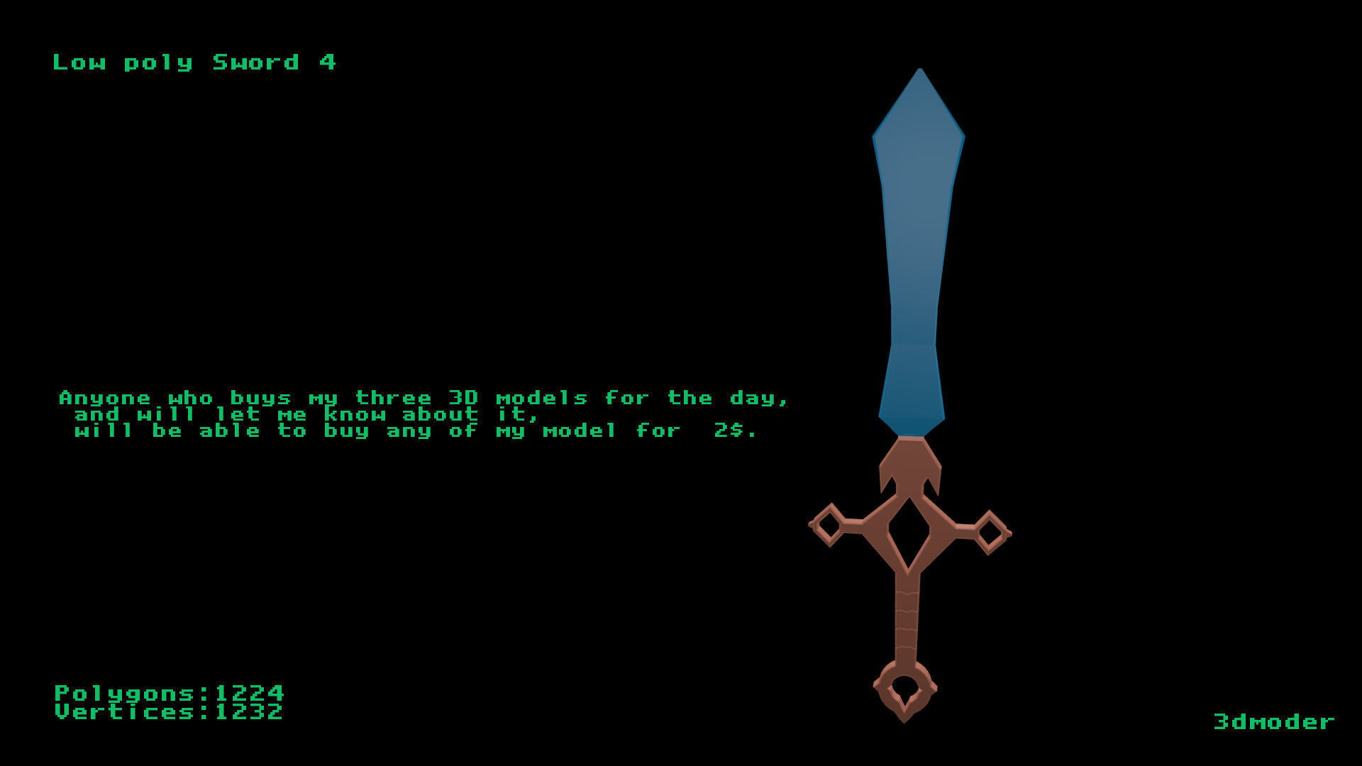 Low poly Sword 4