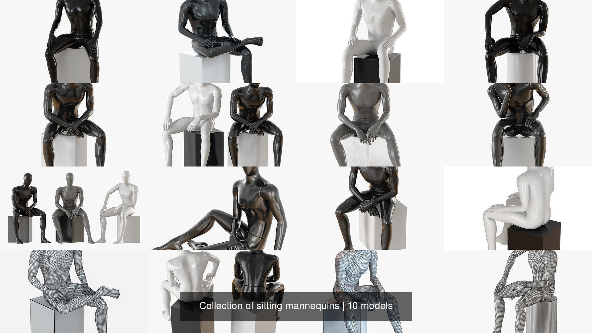 3d Collection Of Sitting Mannequins Cgtrader