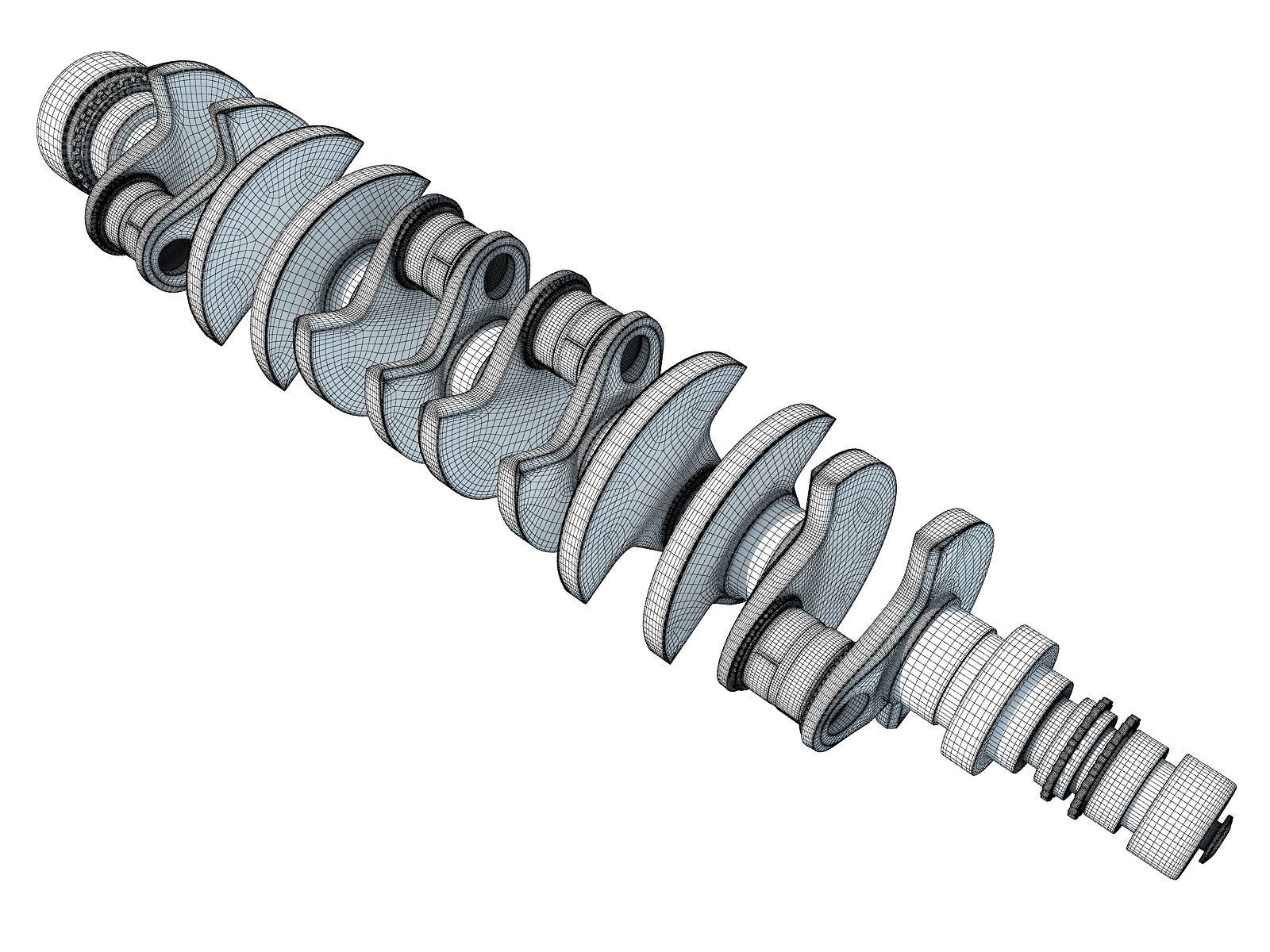 V12 Crankshaft 3D model CGTrader