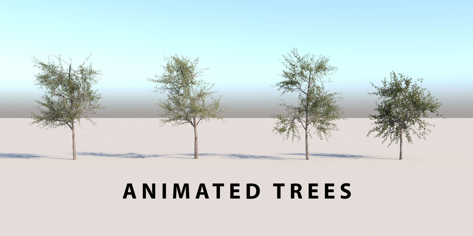 Photorealistic Animated Trees Pack 3D model