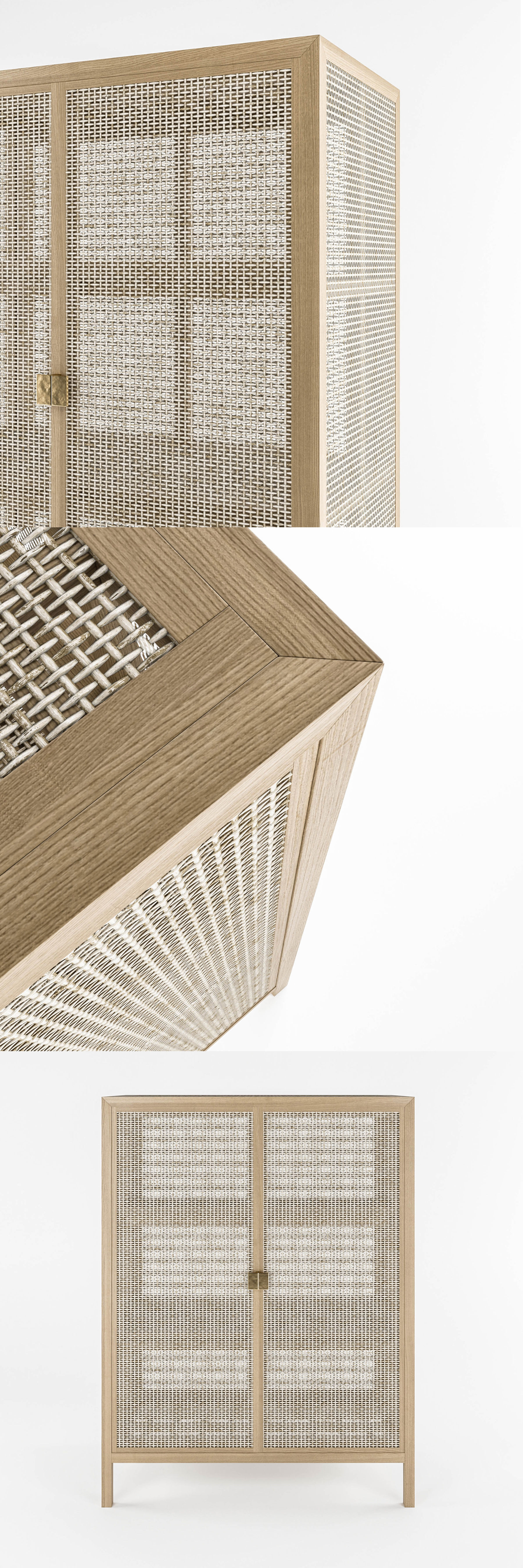 stockholm wicker chest of drawer 3D model CGTrader