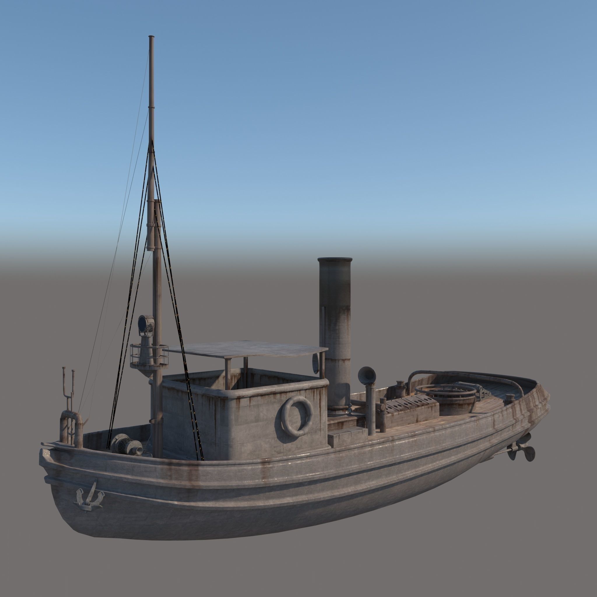 3d old boat 3D model