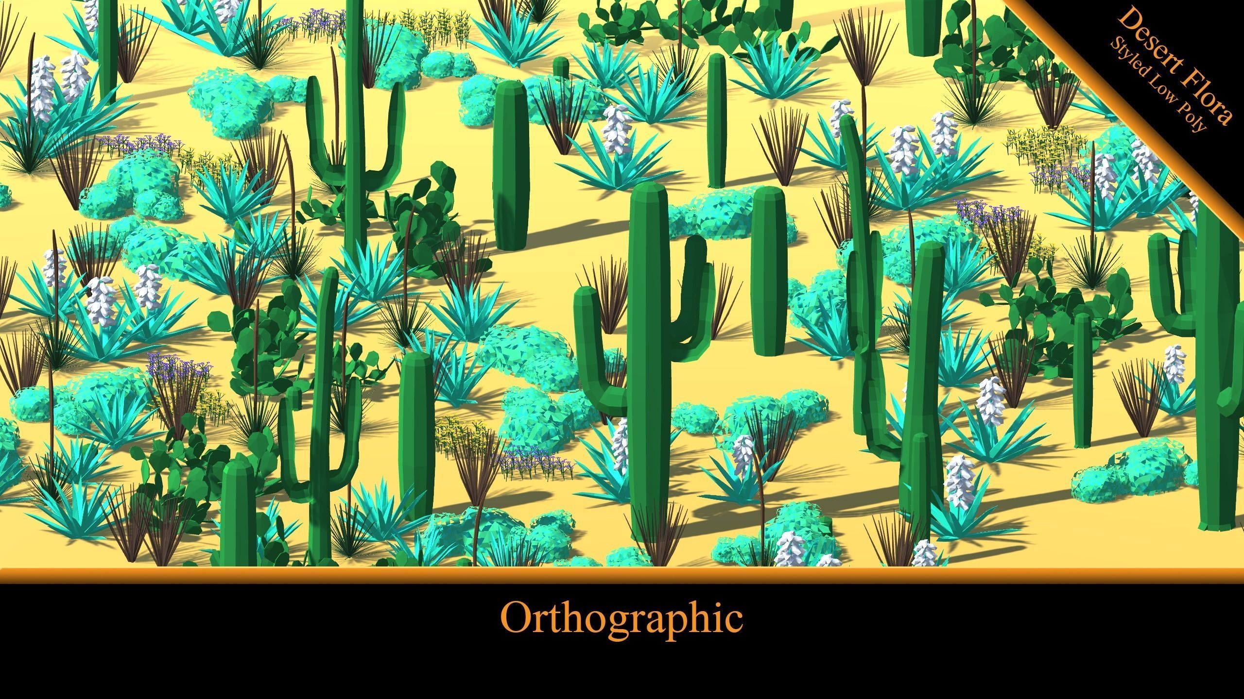 Desert Flora - Styled Low Poly free VR / AR / low-poly 3D model | CGTrader
