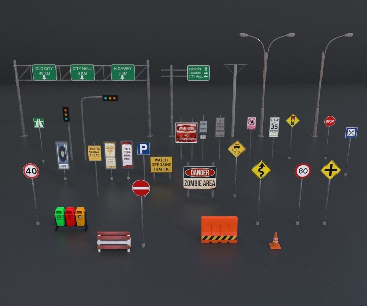 STREET PROPERTY ELEMENT Low-poly 3D model