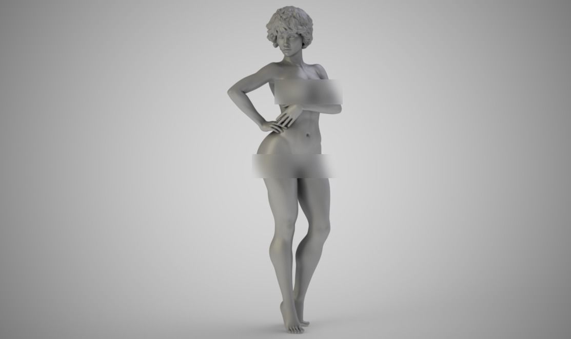 3d Print Model Figurines Short Haired Woman Standing