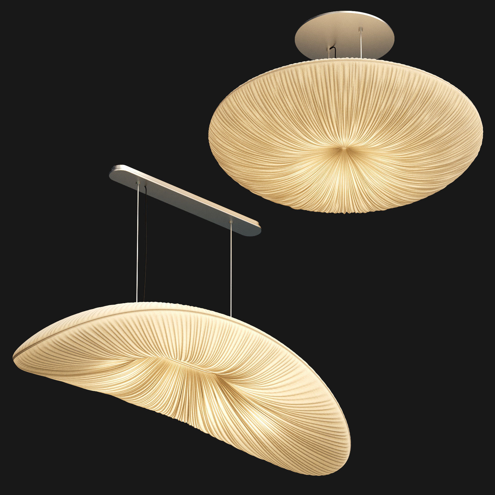 Lamps with folds Aqua light - 2 models