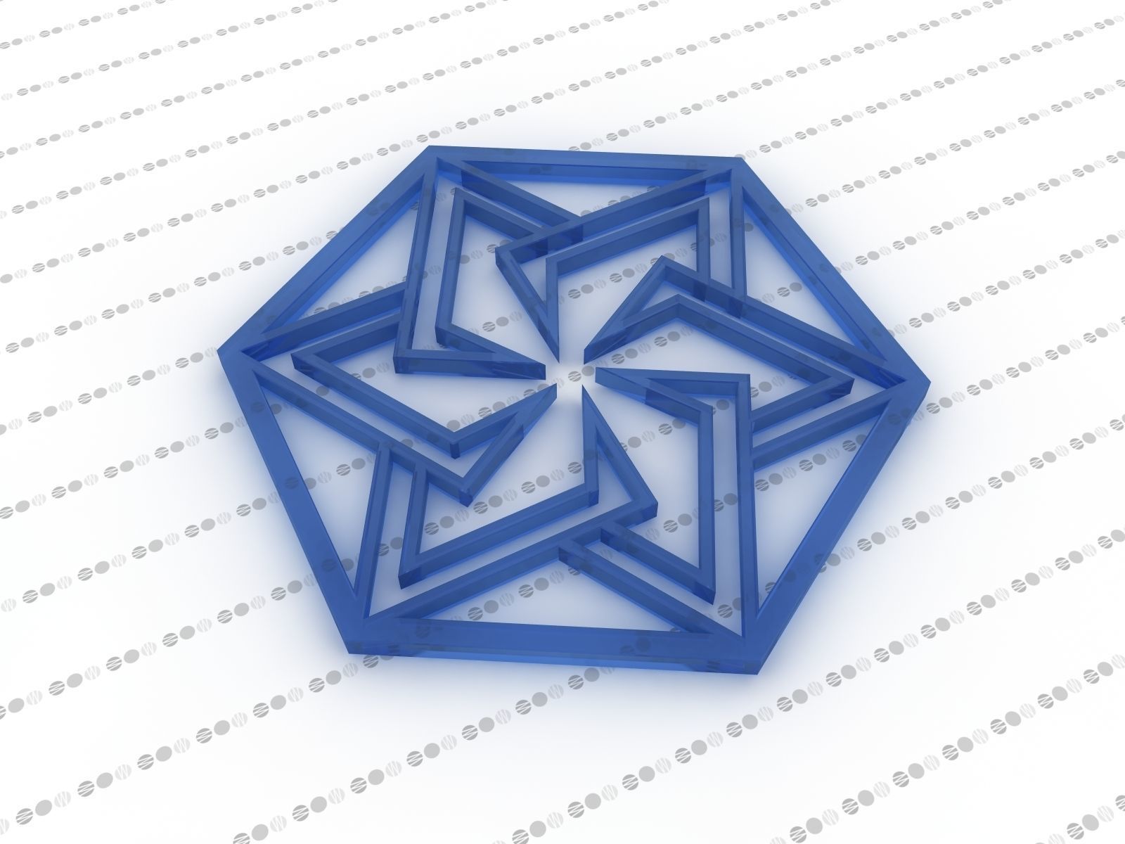 Star of David Hexagon 3D model