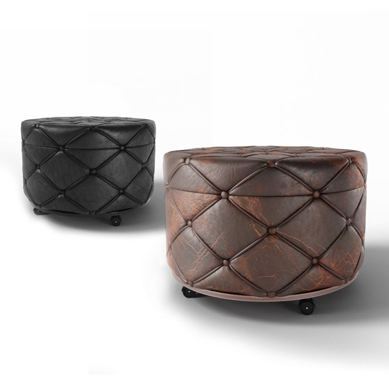 Leather pouf 3D model