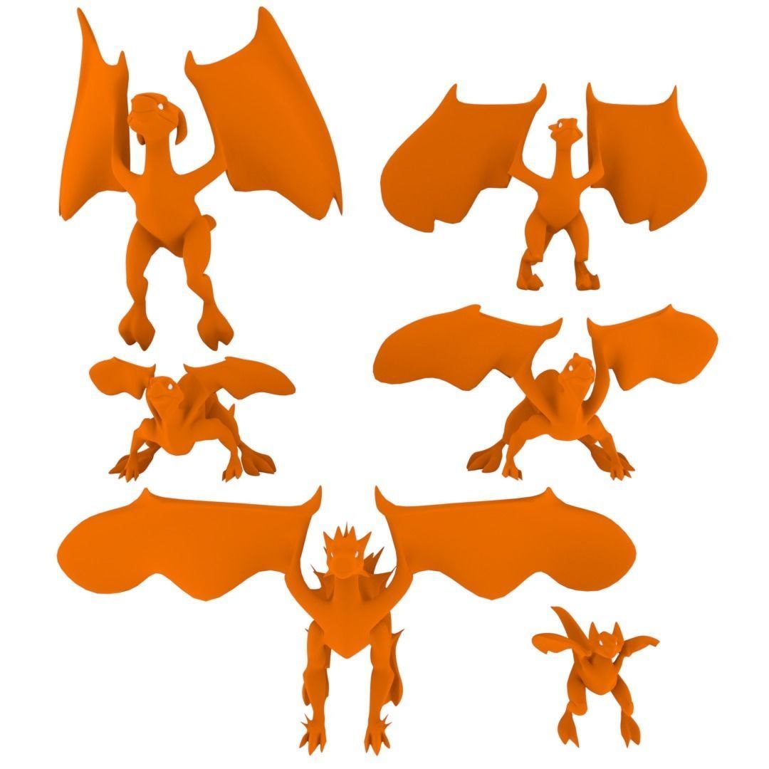 Low-Poly Dragons 3D Model Collection