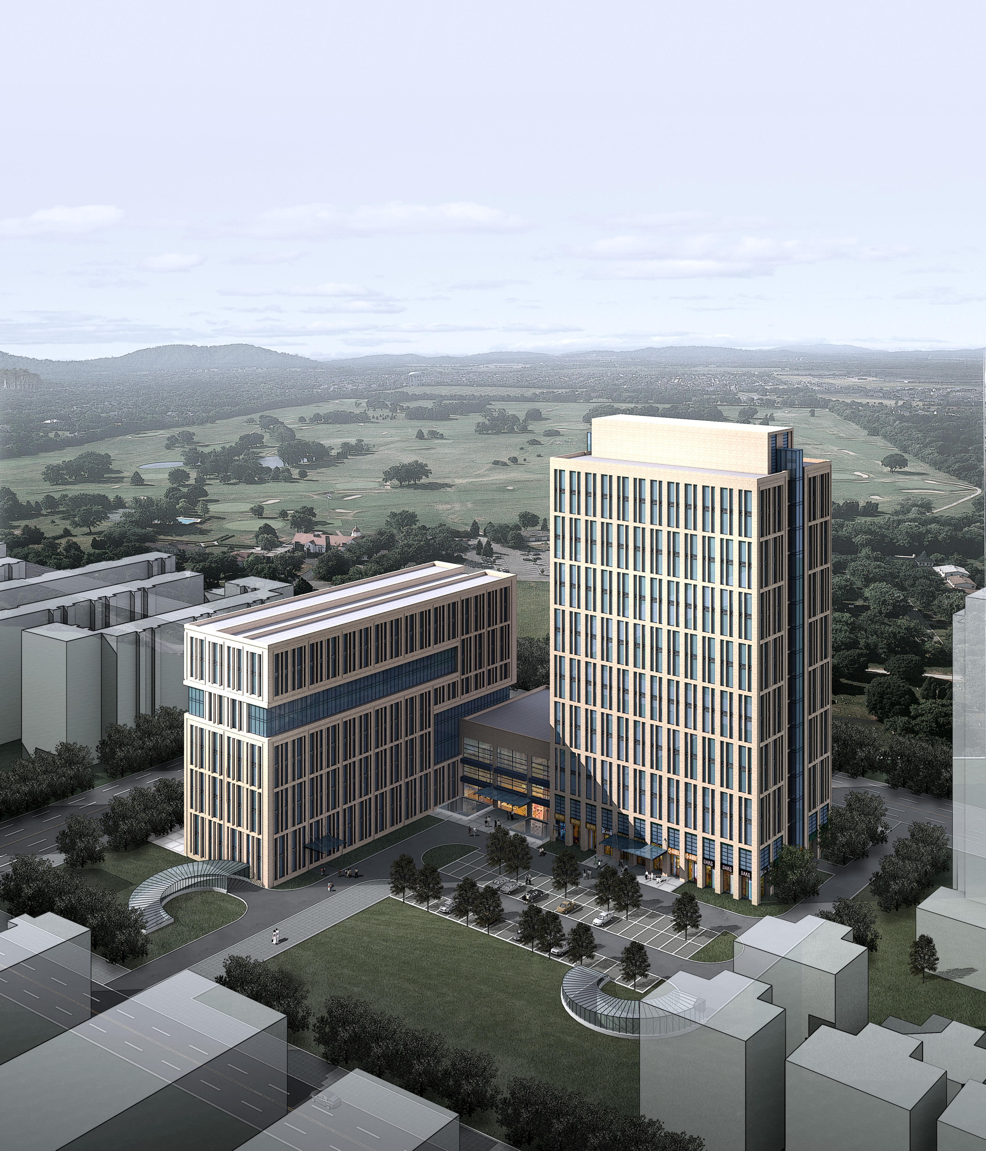 City Park Hotel Office Building Design 21 3D Model