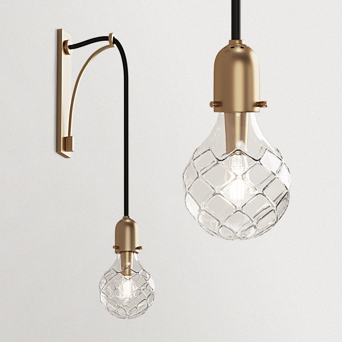 Lattice Cut Glass Wall Sconce 3d Model