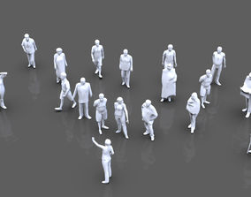 3d Model Lowpoly People Crowd Vr Ar Low Poly Cgtrader