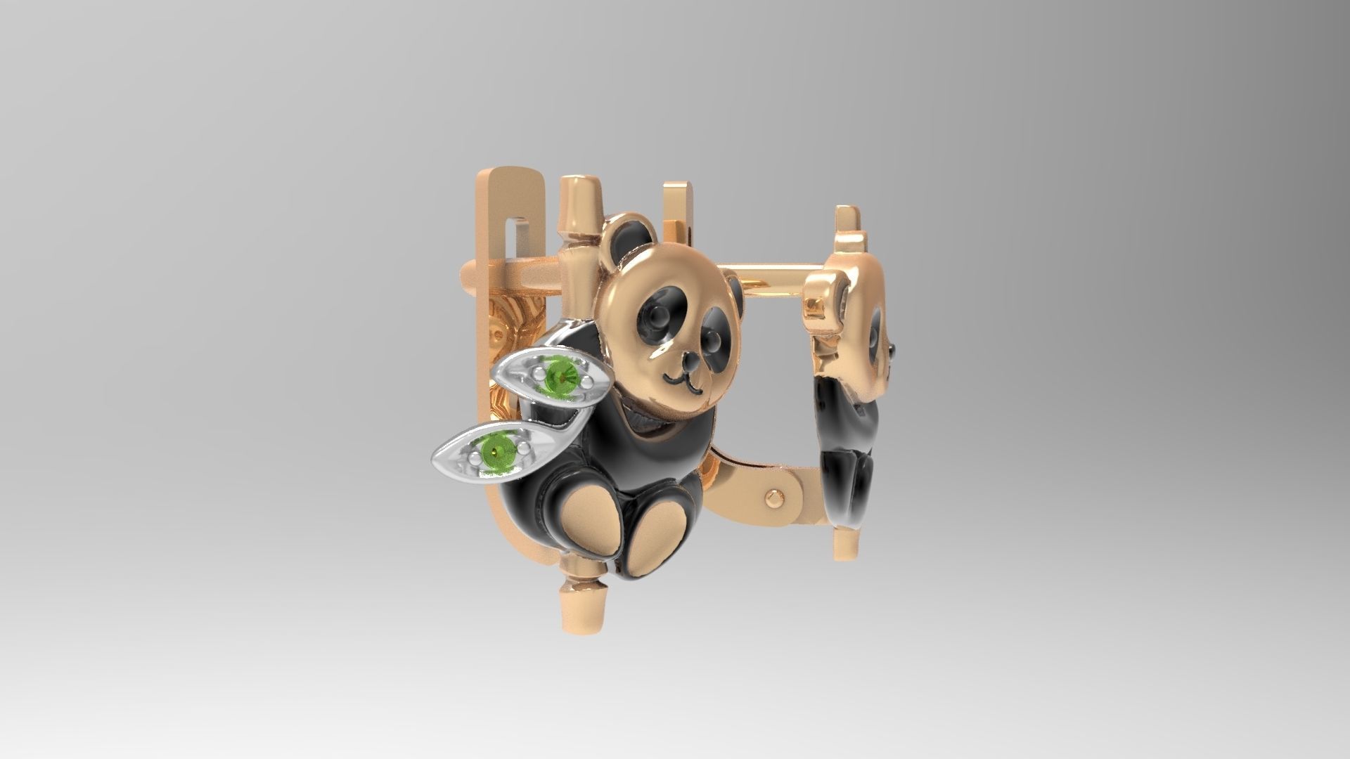 Baby panda earrings 3D model 3D printable | CGTrader