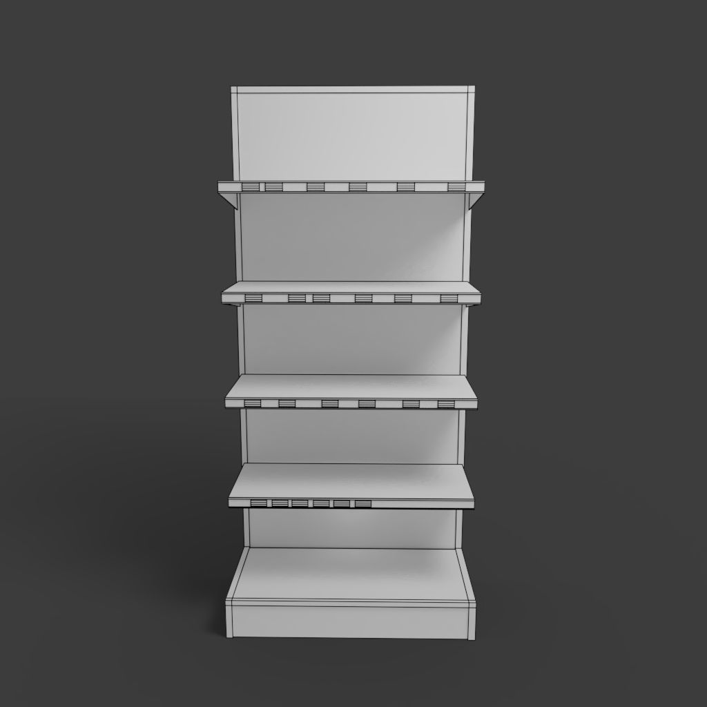 3D model Shop or store shelf or shelving aisle for interior environment