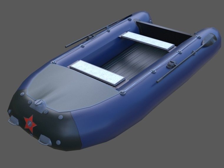 Russian inflatable boat rocket 360 3D model CGTrader