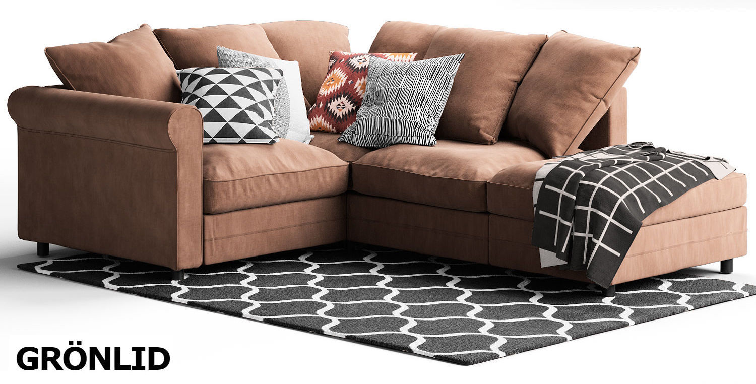 2 corner sofas GRONLID ikea 3D model CGTrader